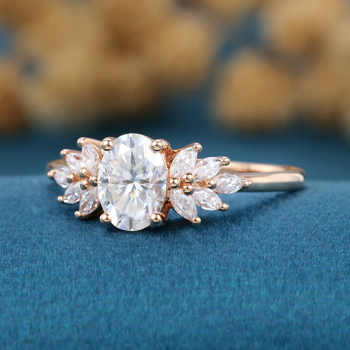 1.0Carat Oval cut Moissanite Engagement ring - Image 6