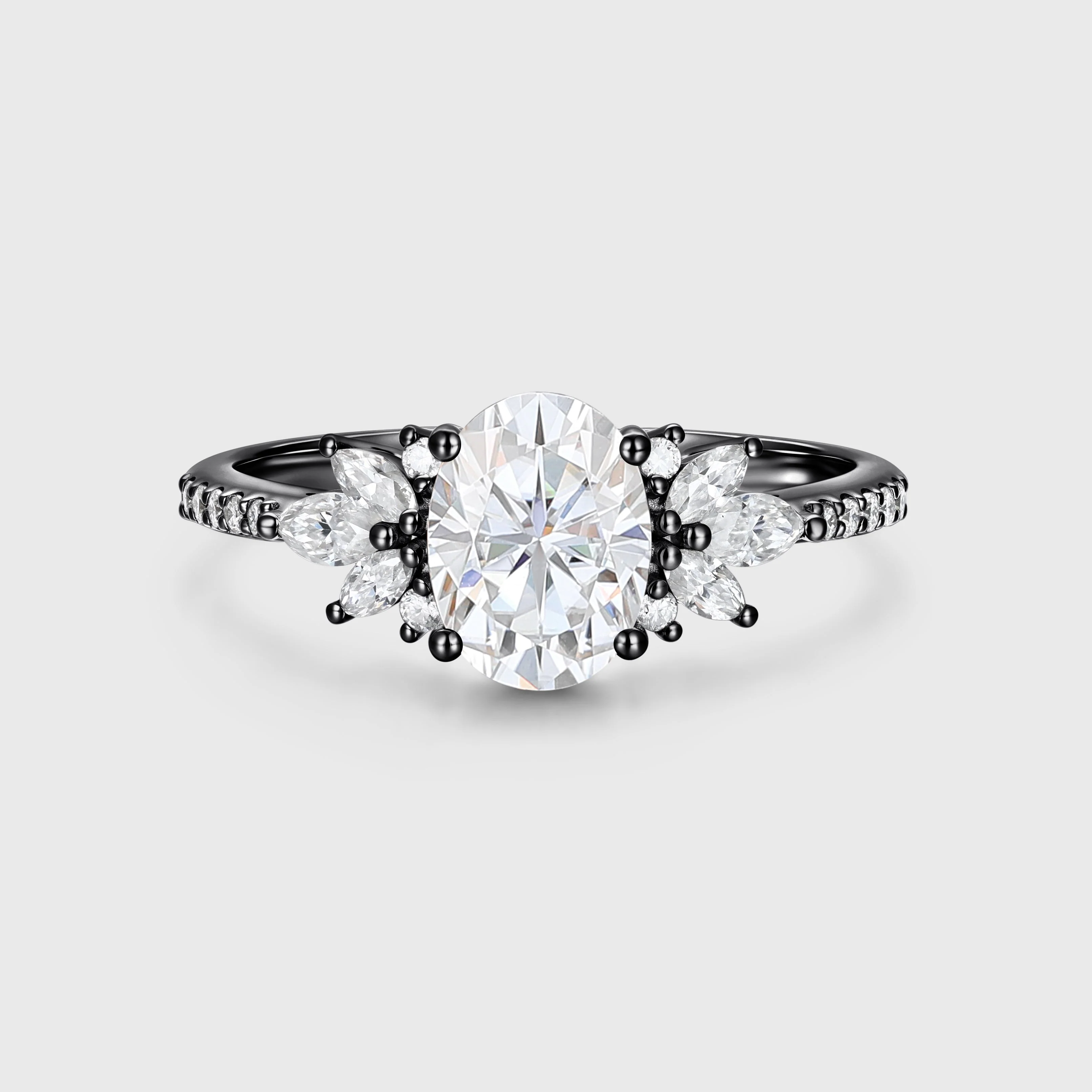 1.5Carat Oval cut Moissanite | Diamond Engagement ring - Image 3