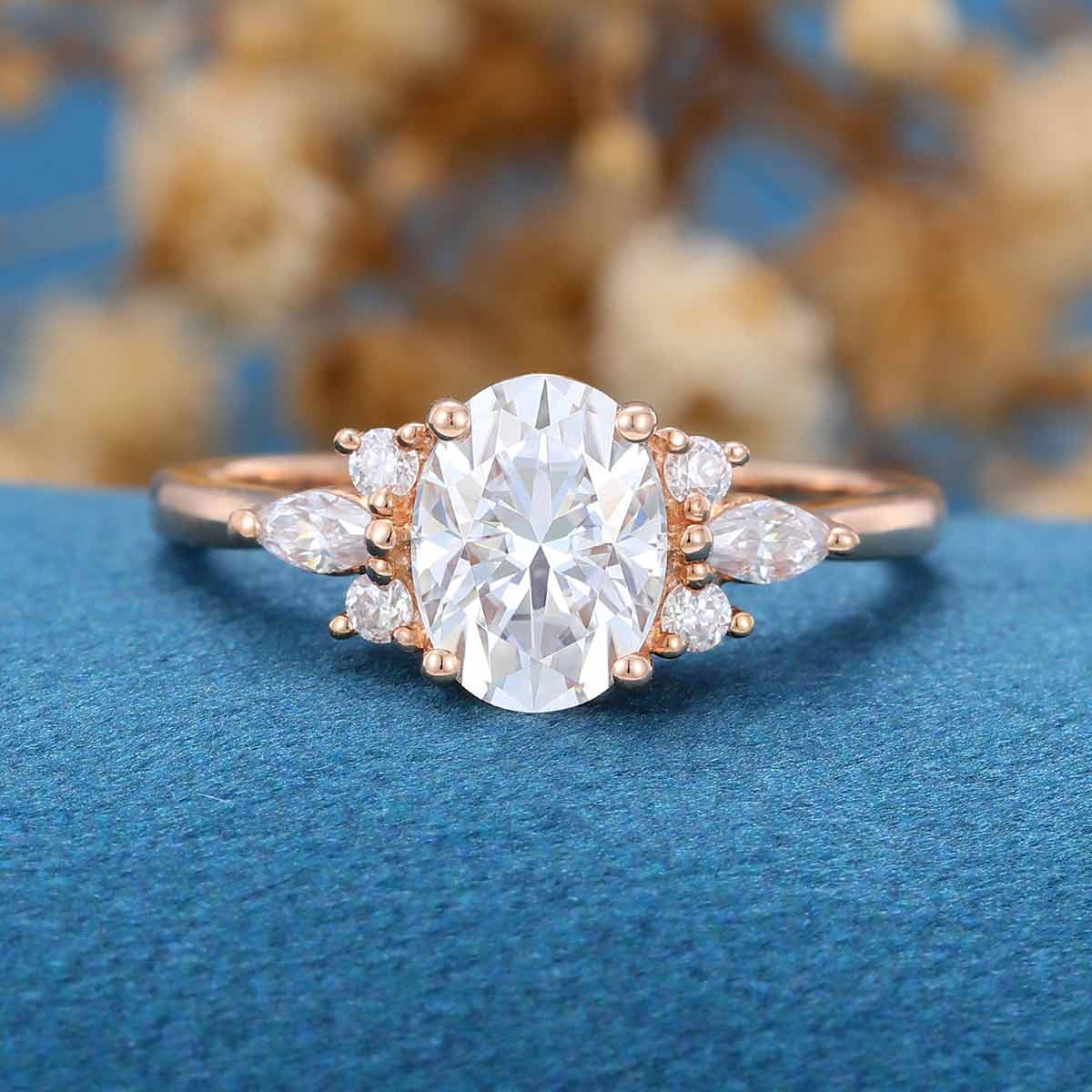 1.5Carat Oval cut Moissanite Engagement ring