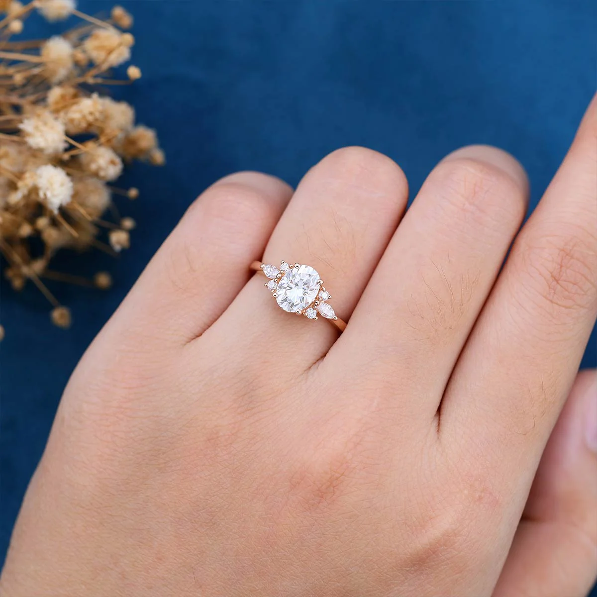 1.5Carat Oval cut Moissanite Engagement ring - Image 2