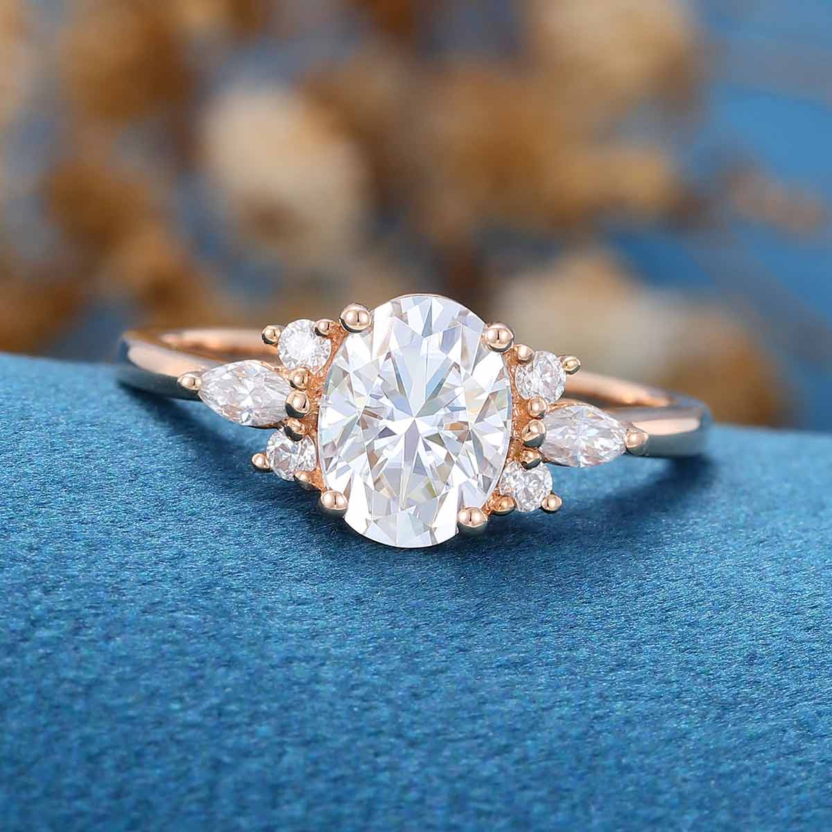 1.5Carat Oval cut Moissanite Engagement ring - Image 4
