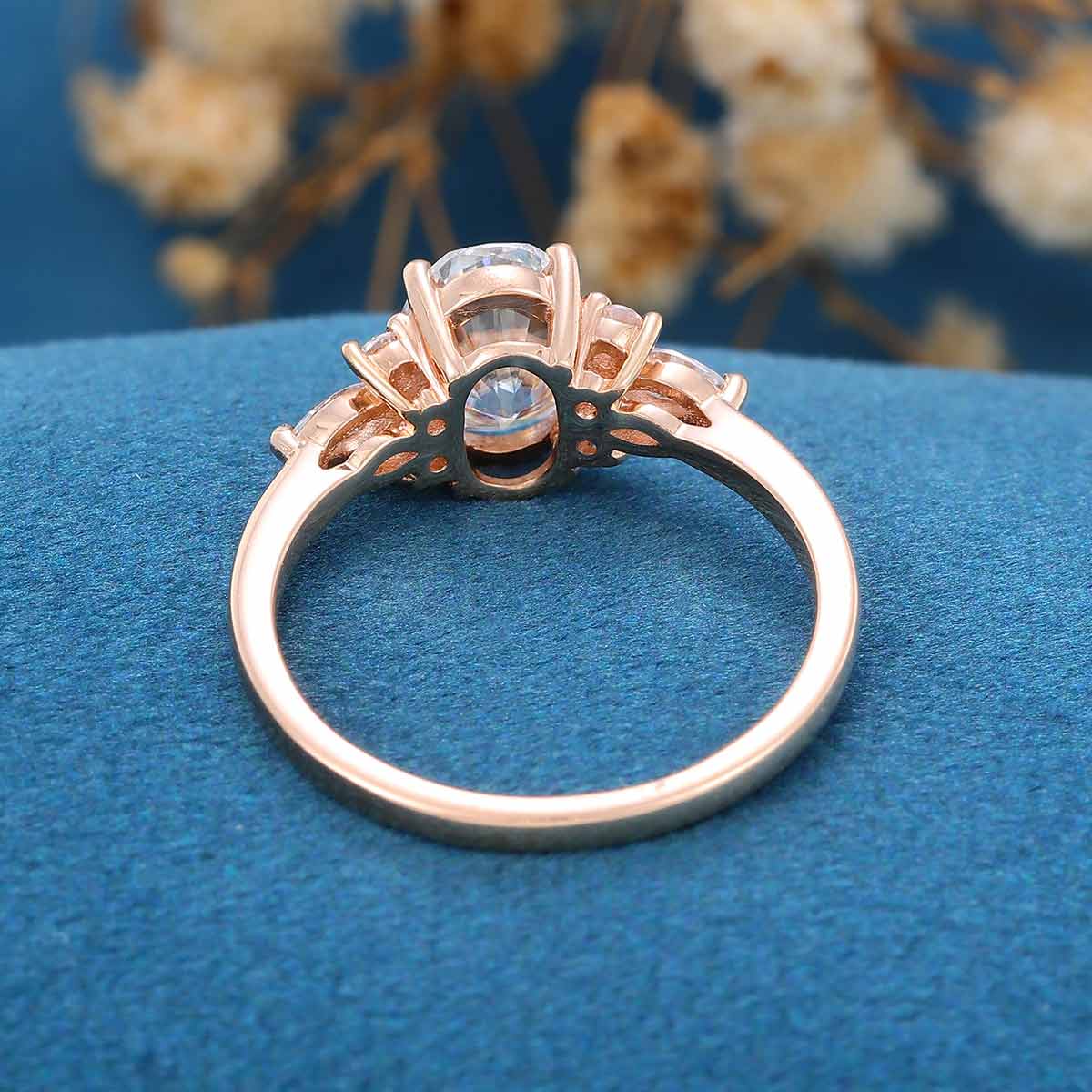 1.5Carat Oval cut Moissanite Engagement ring - Image 5