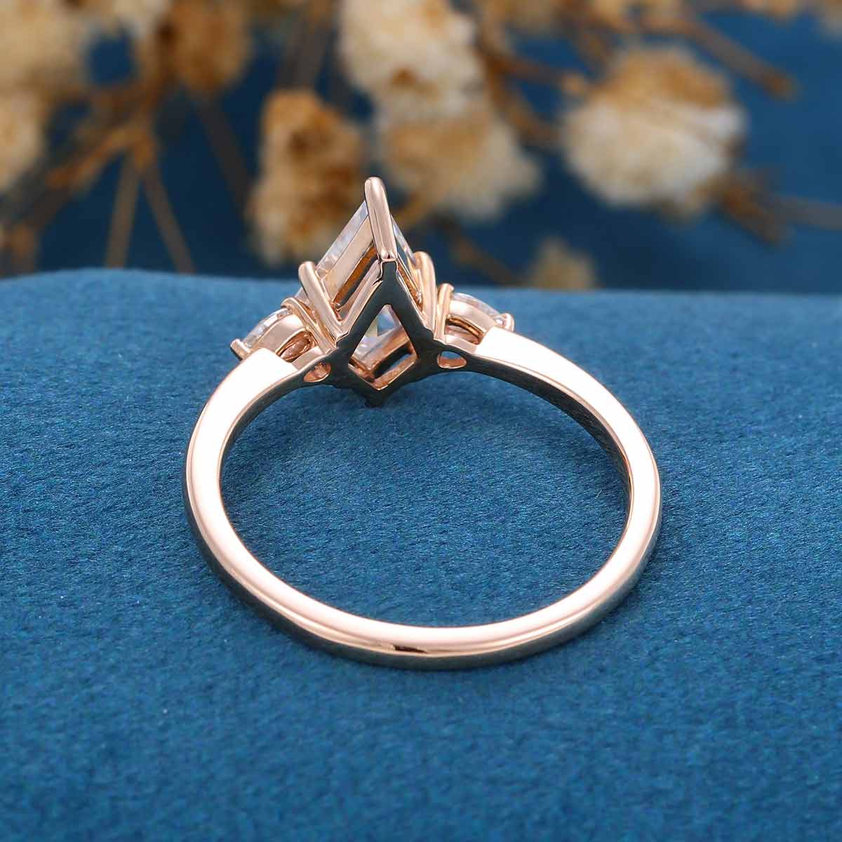 Kite Cut Moissanite Engagement Ring - Image 5
