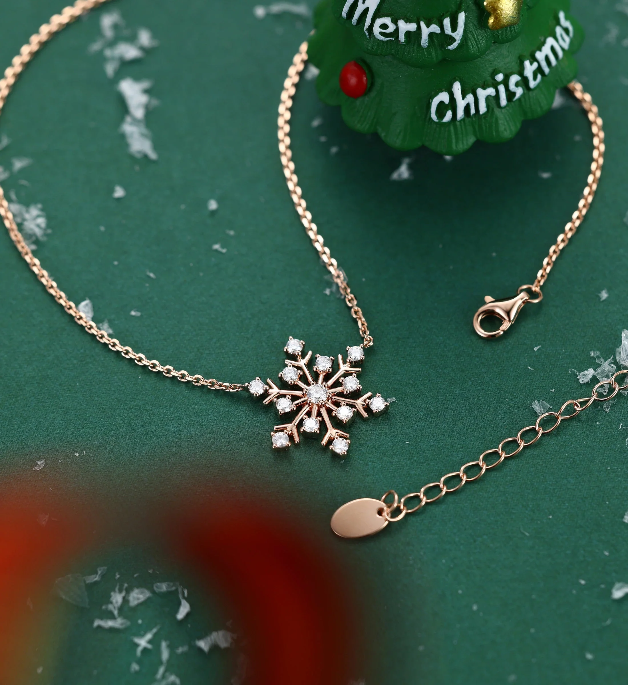 Christmas Snowflake Pendant Necklace with Diamonds - Image 4