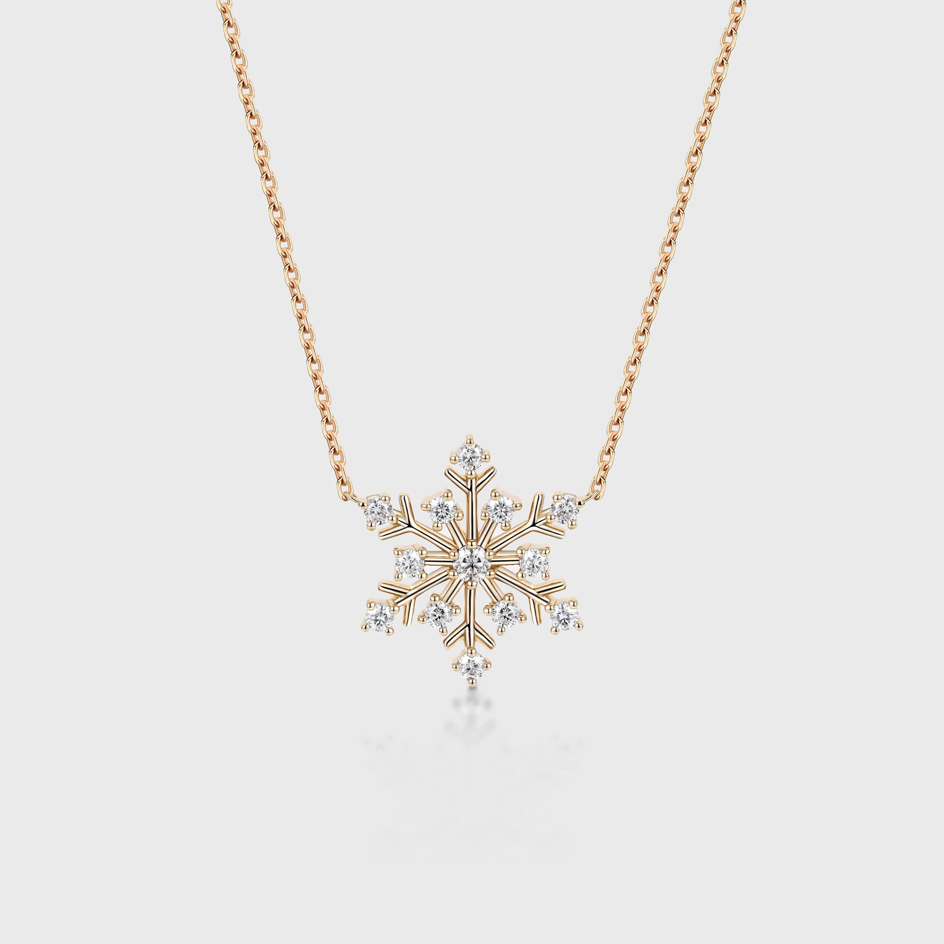 Christmas Snowflake Pendant Necklace with Diamonds - Image 7