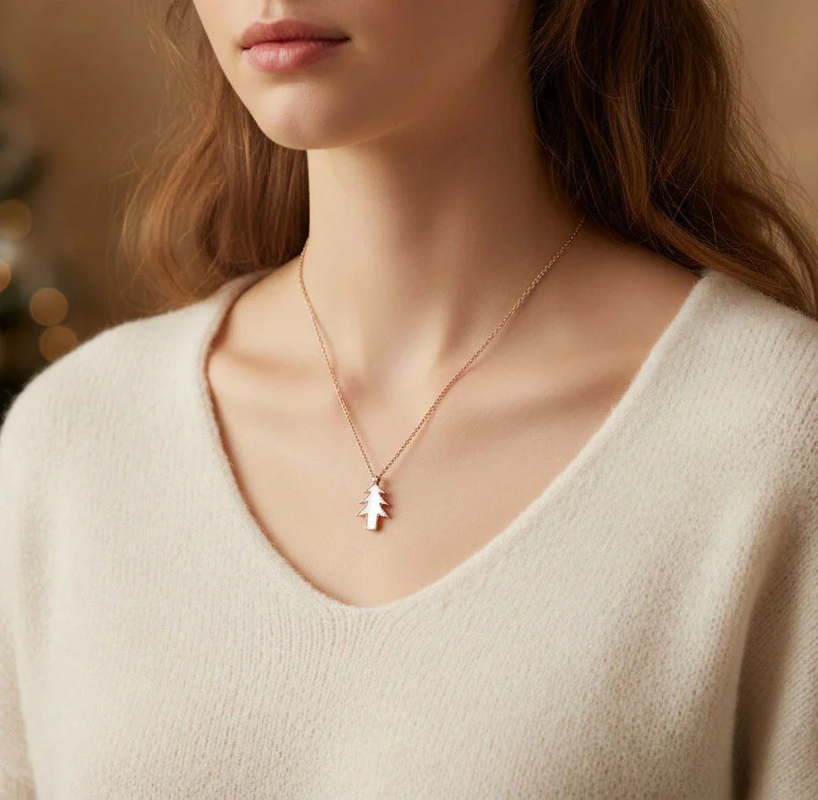 Christmas Tree Pendant Necklace with Moissanite Or Diamonds - Image 5