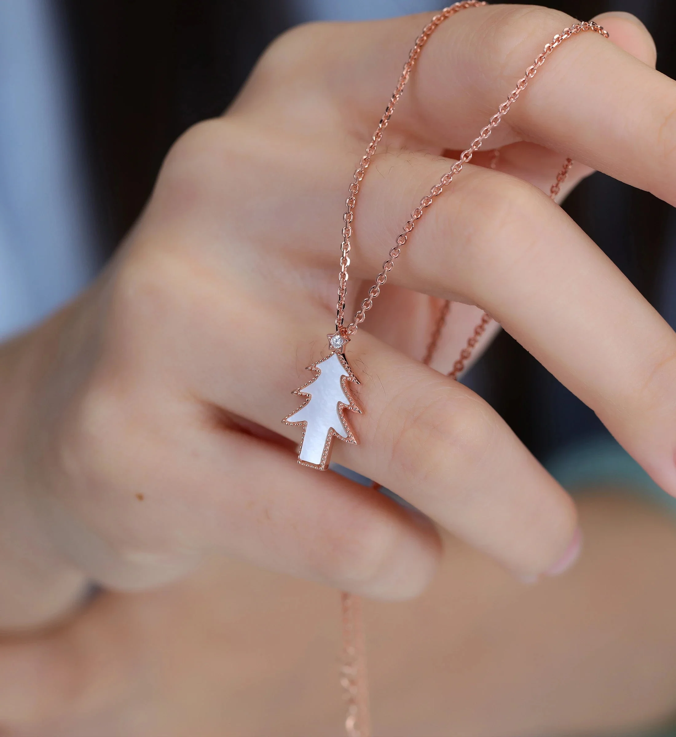 Christmas Tree Pendant Necklace with Moissanite Or Diamonds - Image 6