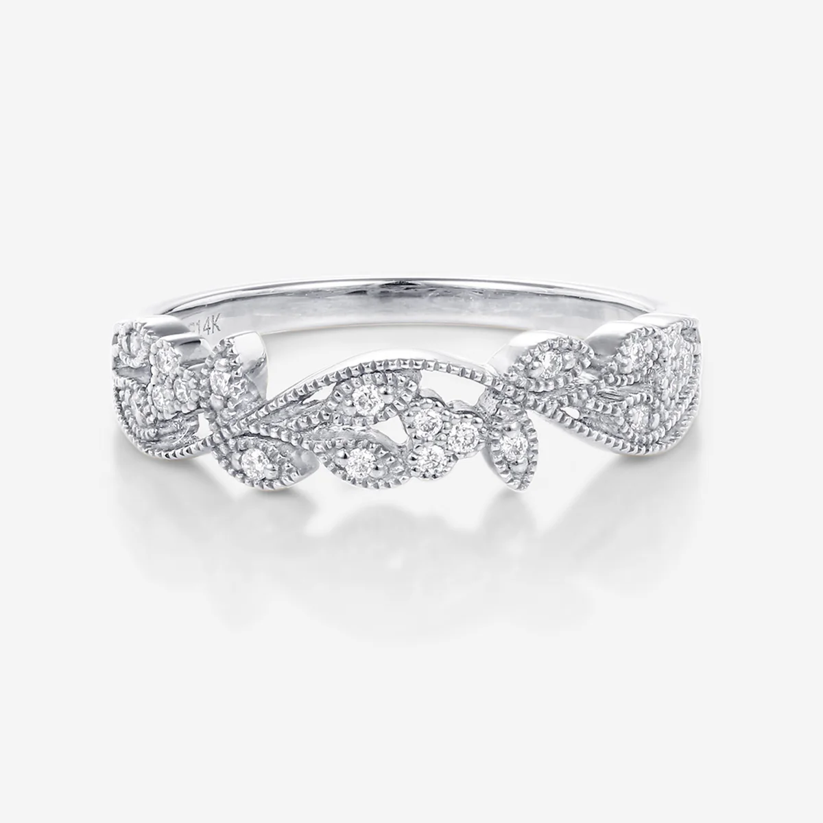 Nature Inspired moissanite | Diamonds Leaf branch stacking Gold wedding ring - Image 7