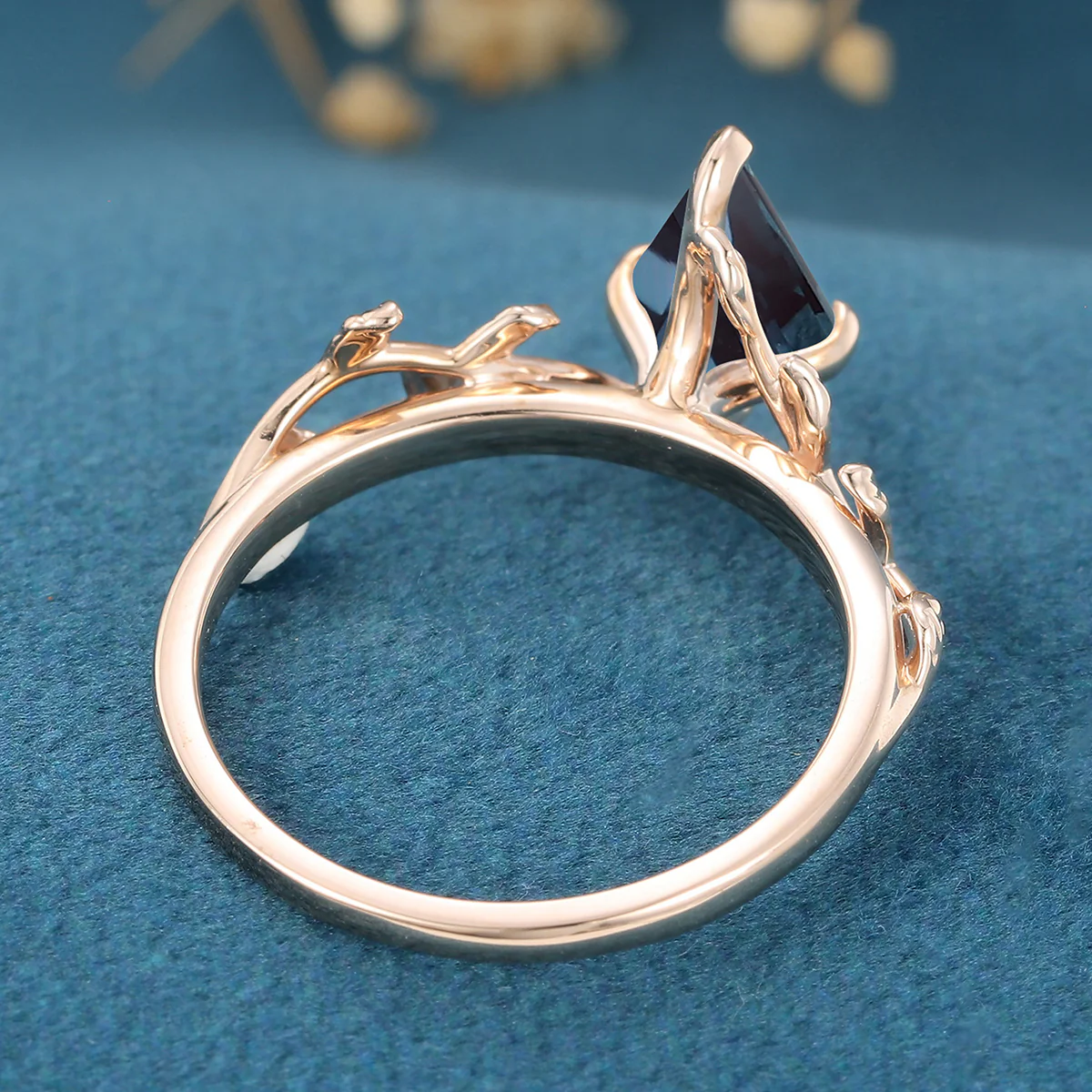 Kite Cut Lab Alexandrite Engagement Ring - Image 6