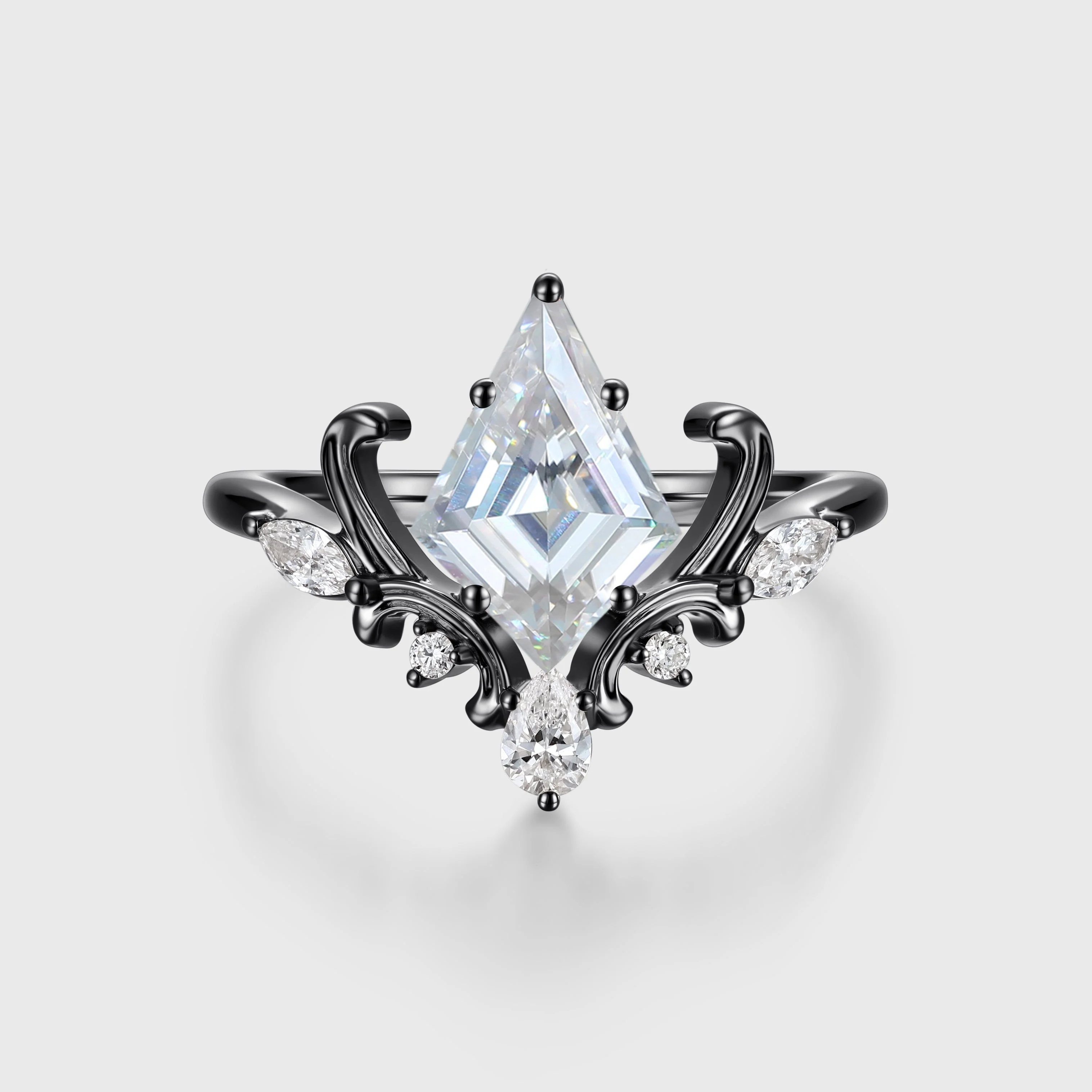 Kite Cut Moissanite Rose Gold Engagement Ring - Image 5