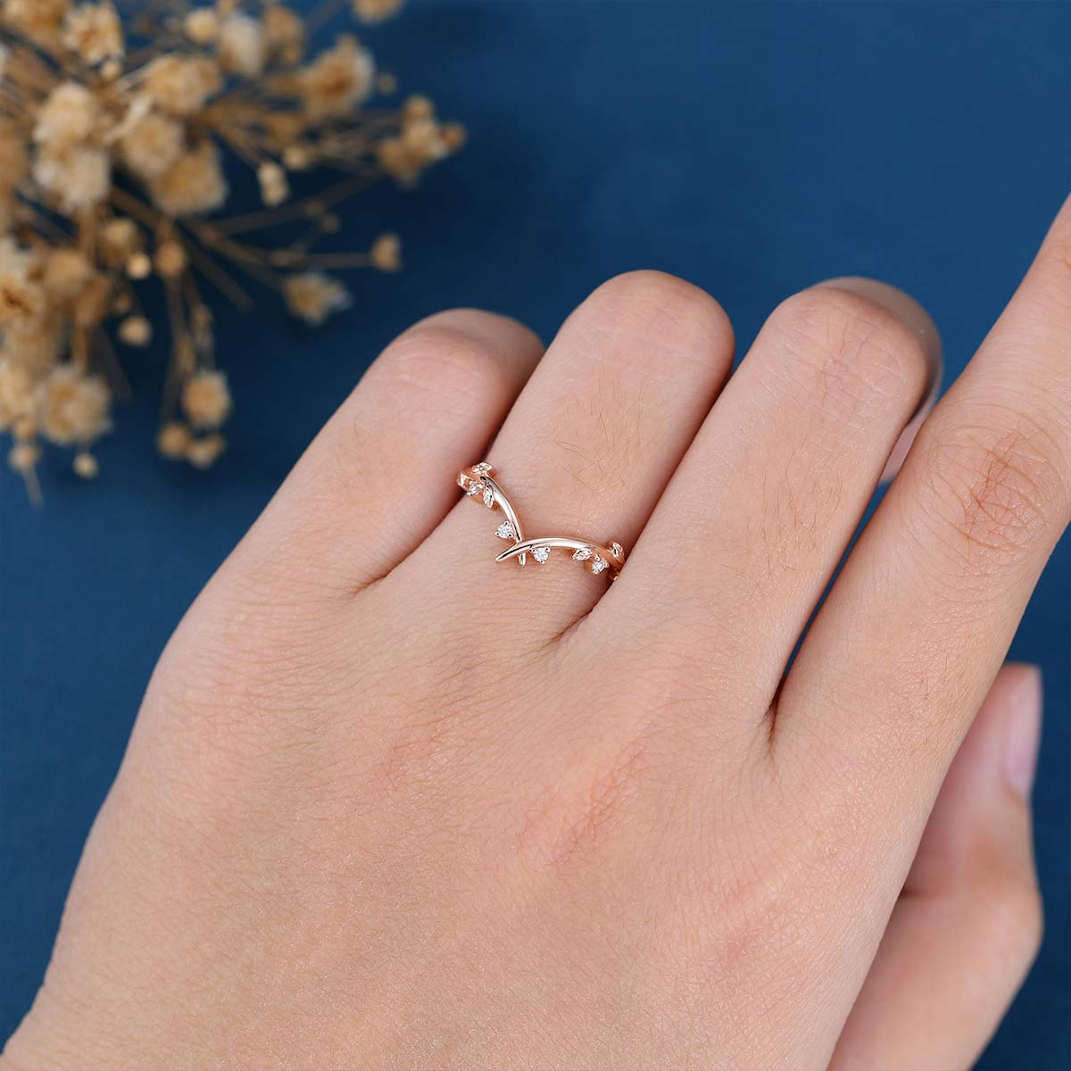 Moissanite | Diamond Curved Wedding Band - Image 2