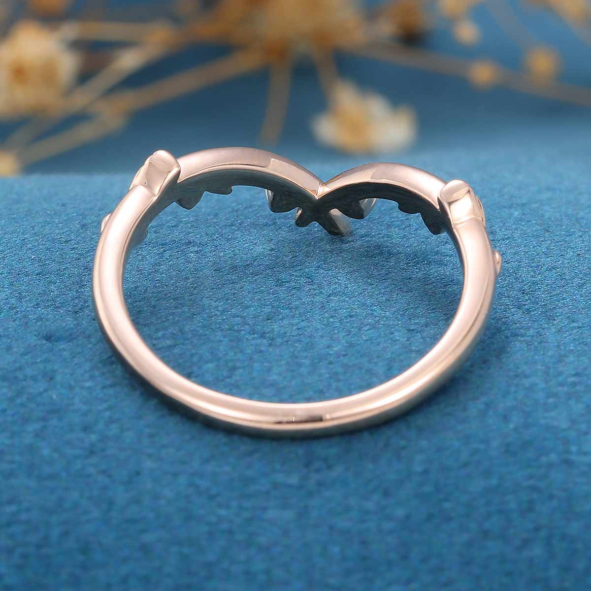 Moissanite | Diamond Curved Wedding Band - Image 5