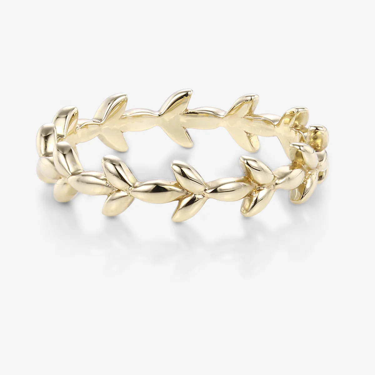 Nature Inspired Leaf branch stacking Gold wedding ring - Image 9