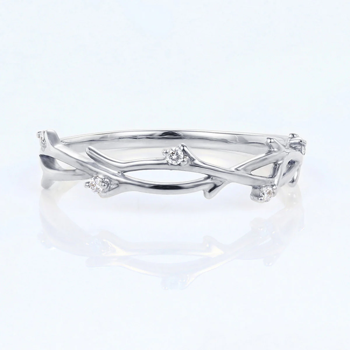Nature Inspired moissanite | Diamonds Leaf branch stacking Gold wedding ring - Image 9