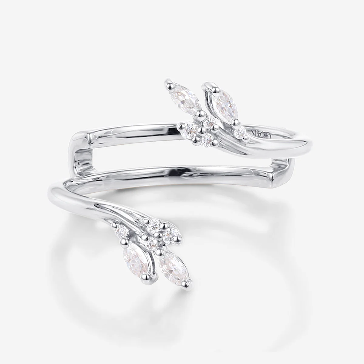 Nature Inspired moissanite | Diamonds Leaf branch stacking Gold wedding ring - Image 7