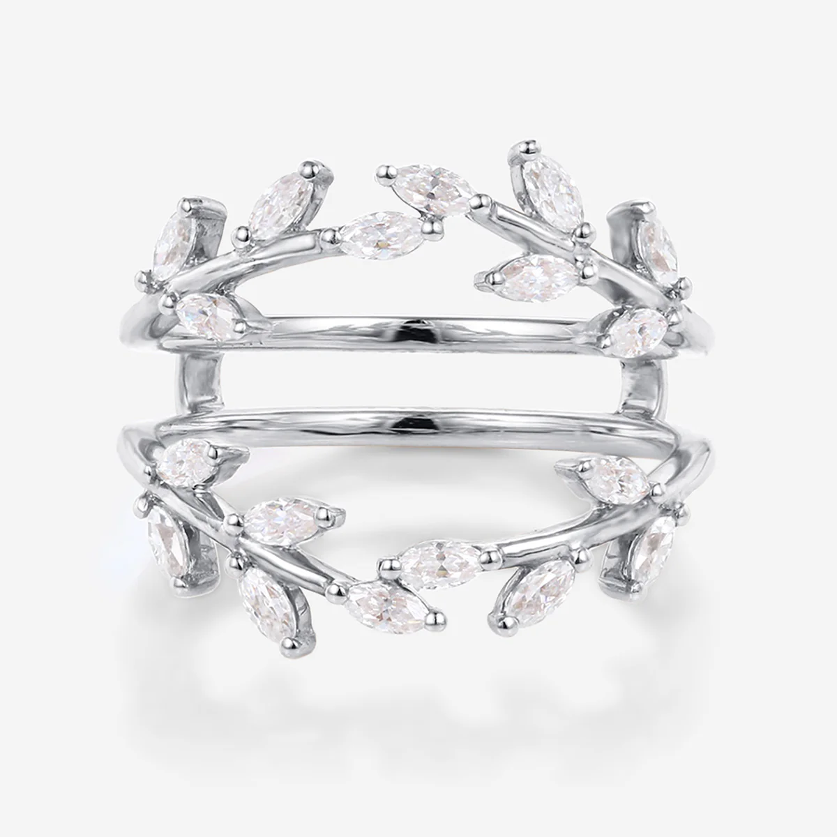 Nature Inspired moissanite | Diamonds Leaf branch stacking Gold wedding ring - Image 7