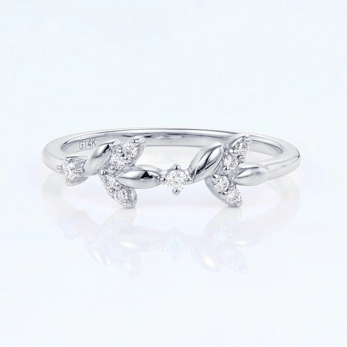 Nature Inspired moissanite | Diamonds Leaf branch stacking Gold wedding ring - Image 10