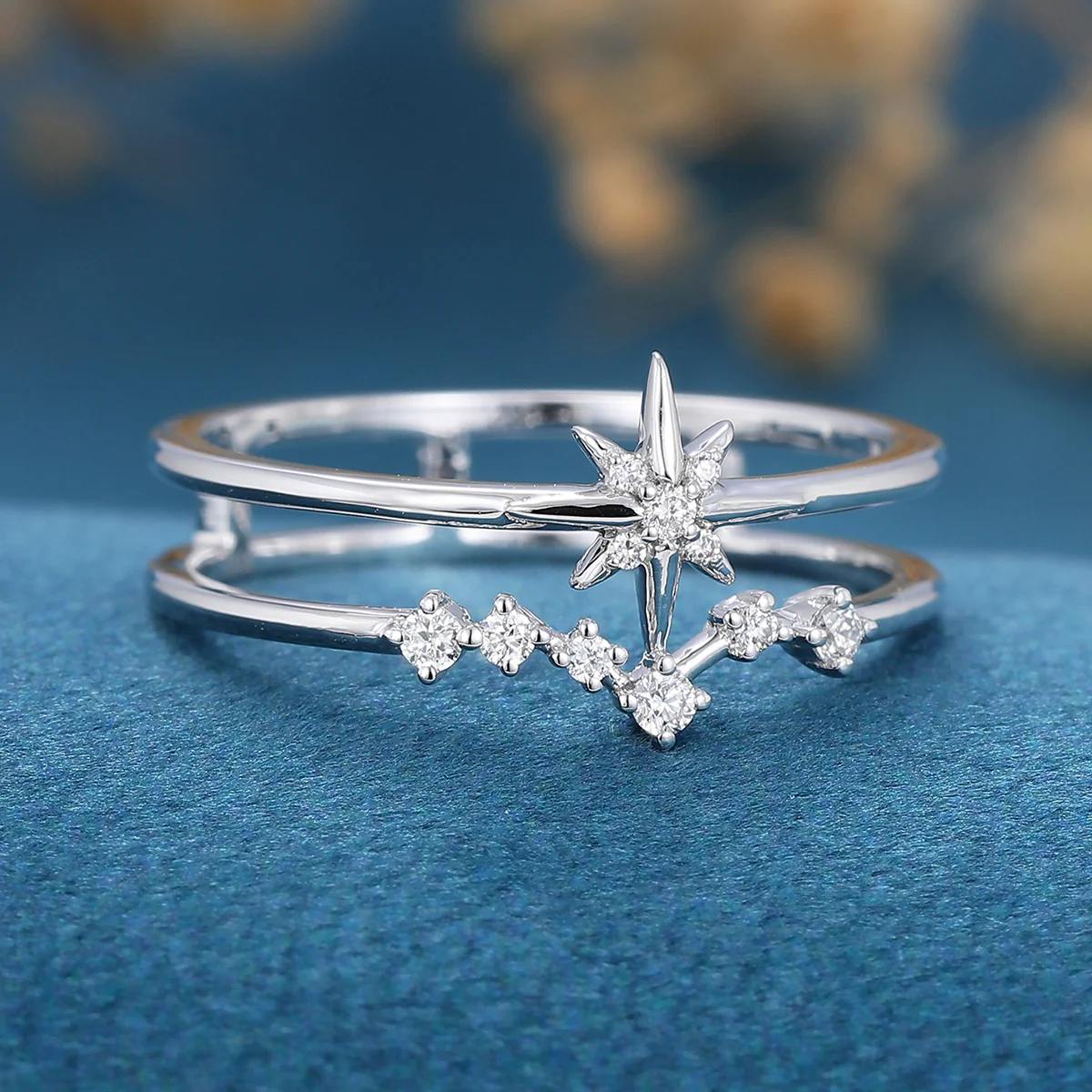 North star diamond Minimalist Engagement Ring - Image 6