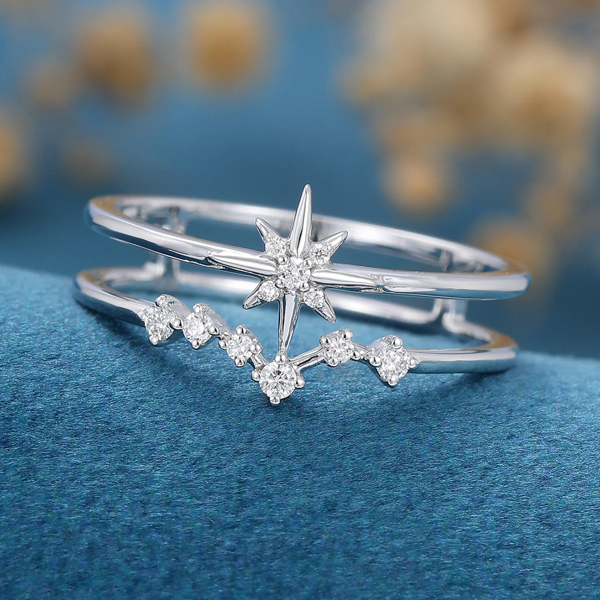 North star diamond Minimalist Engagement Ring - Image 7