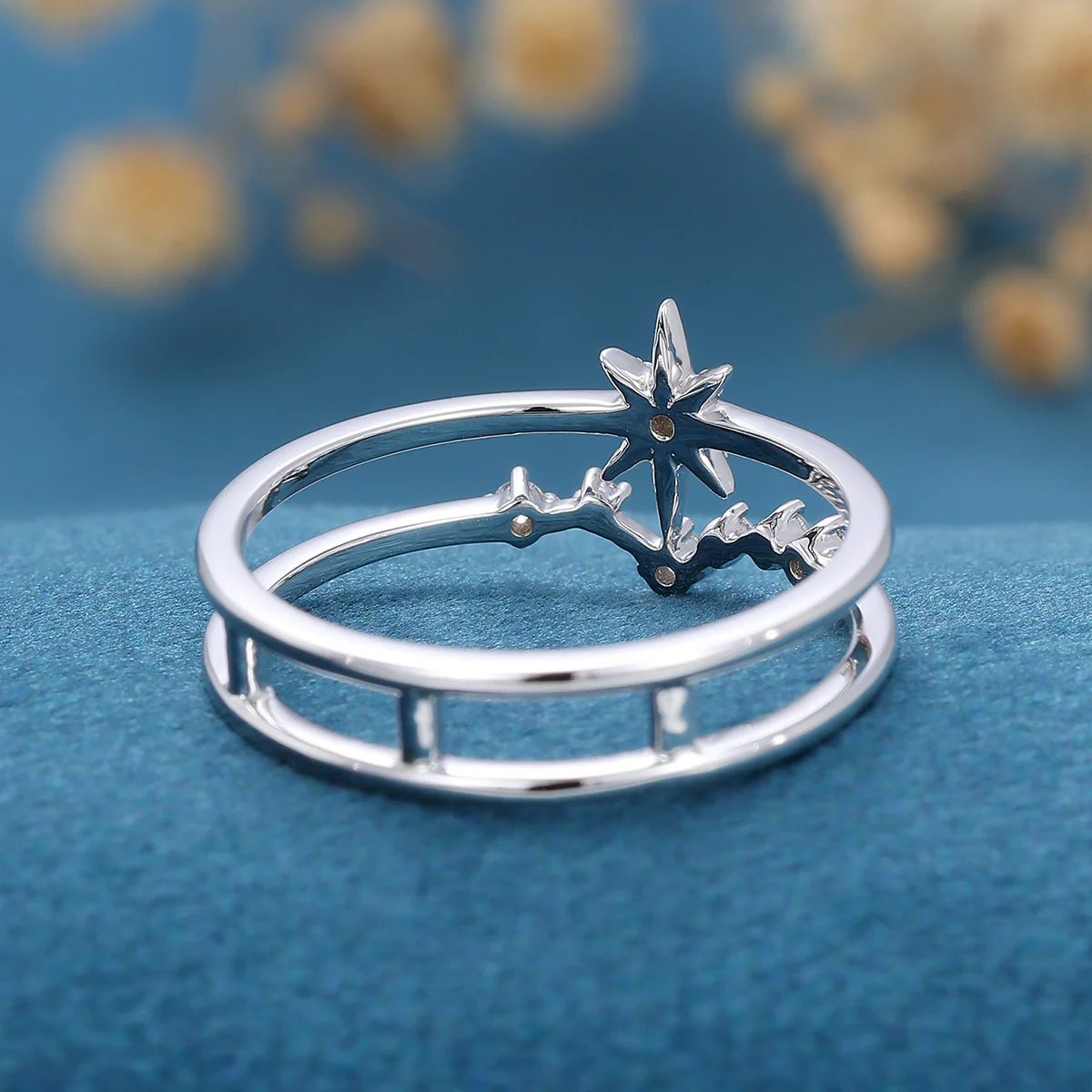 North star diamond Minimalist Engagement Ring - Image 8