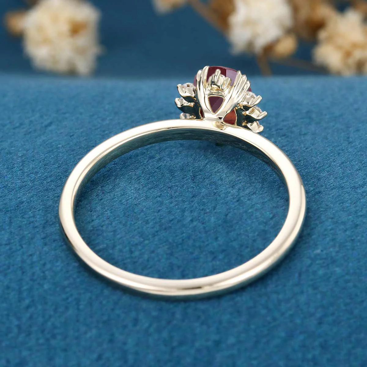 Oval cut Lab Alexandrite | Diamond Engagement ring - Image 7