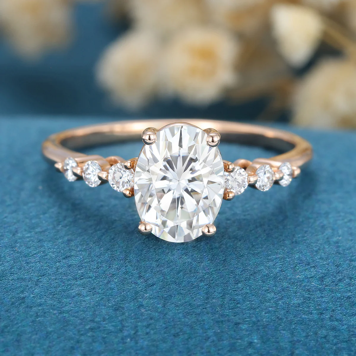 1.5Carat Oval cut Moissanite Engagement Ring - Image 10