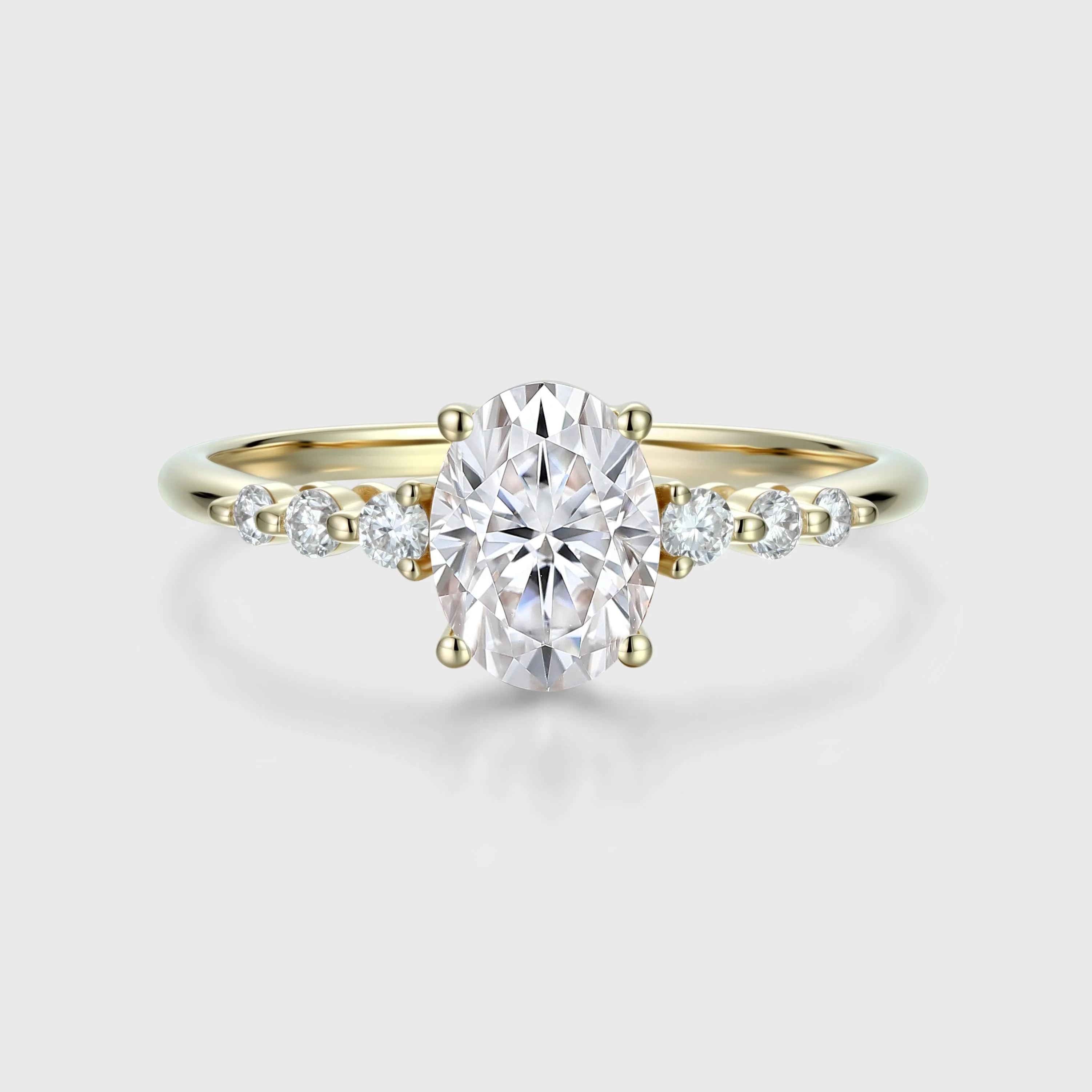 1.5Carat Oval cut Moissanite Engagement Ring - Image 3