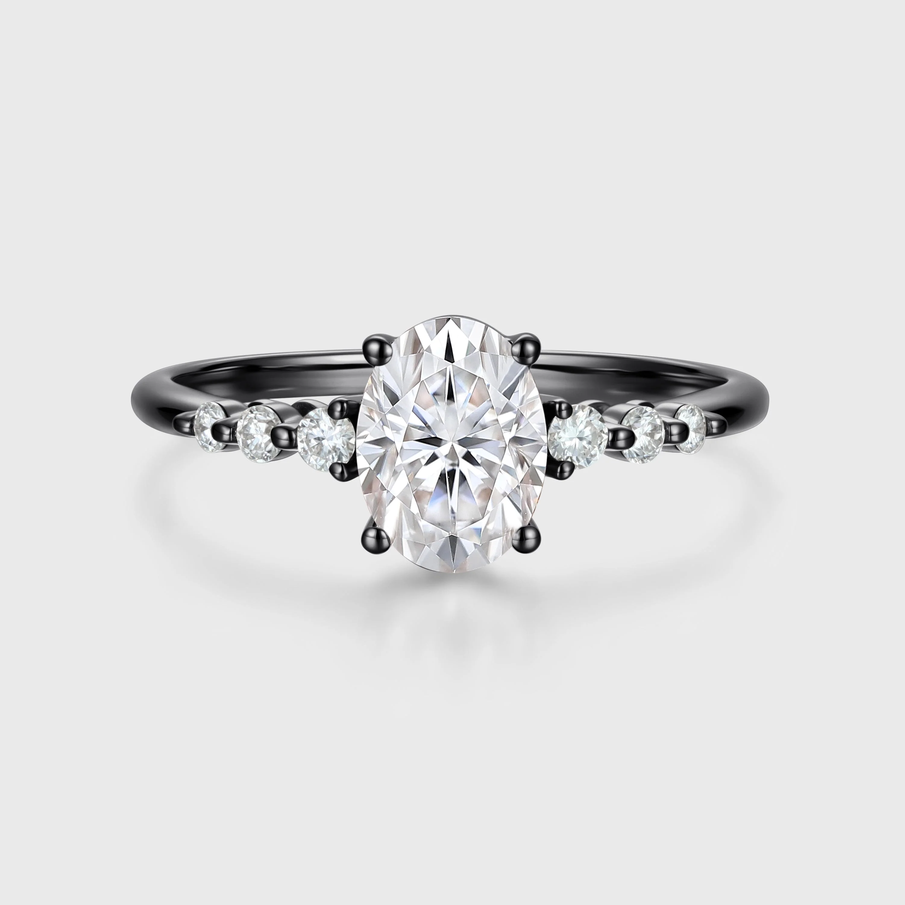 1.5Carat Oval cut Moissanite Engagement Ring - Image 5