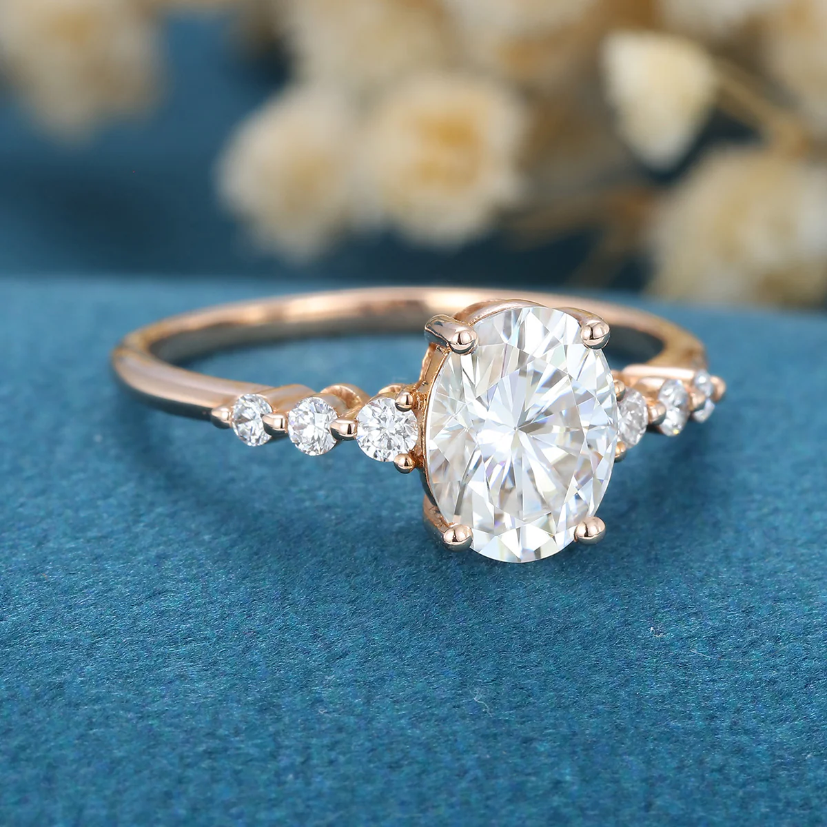 1.5Carat Oval cut Moissanite Engagement Ring - Image 6