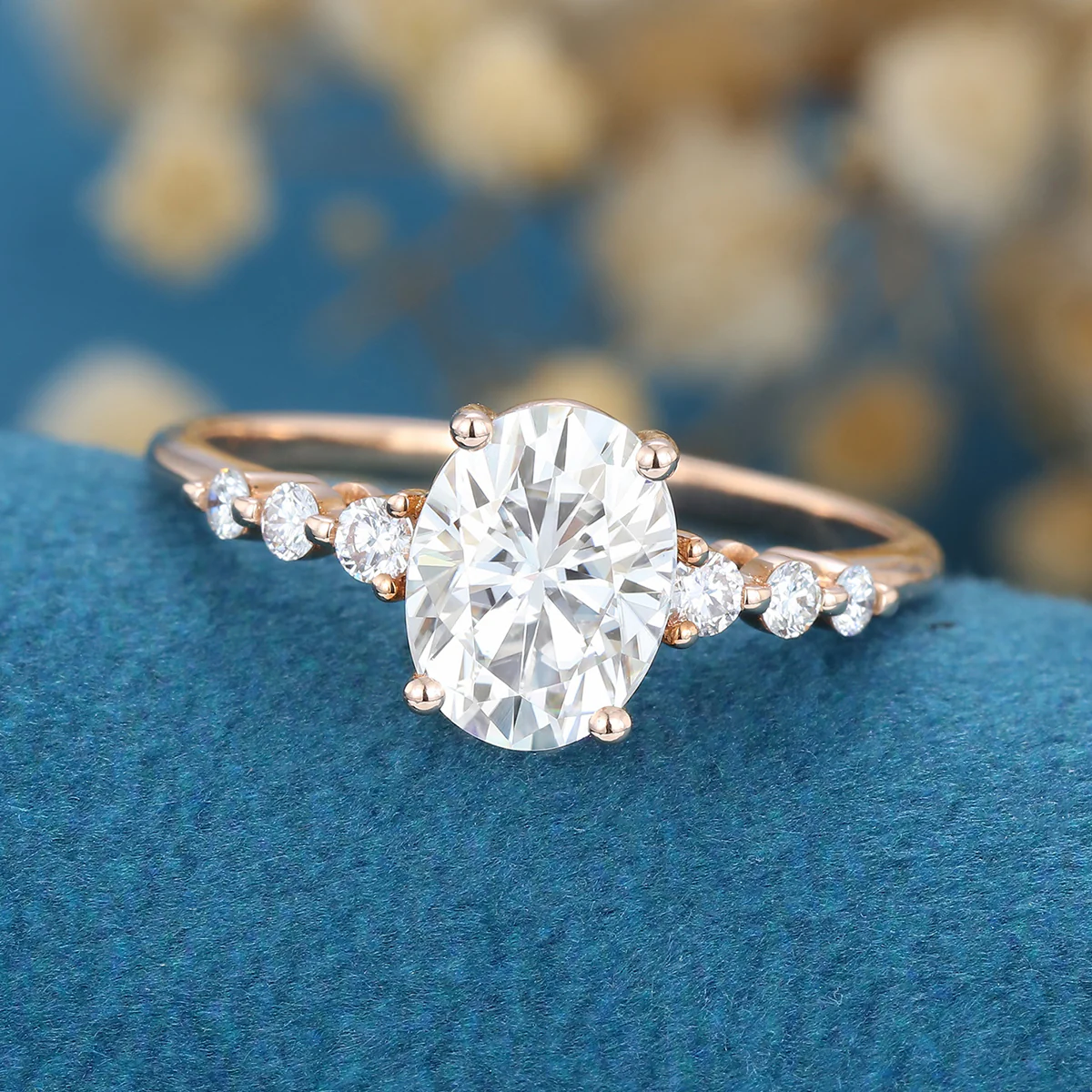 1.5Carat Oval cut Moissanite Engagement Ring - Image 7
