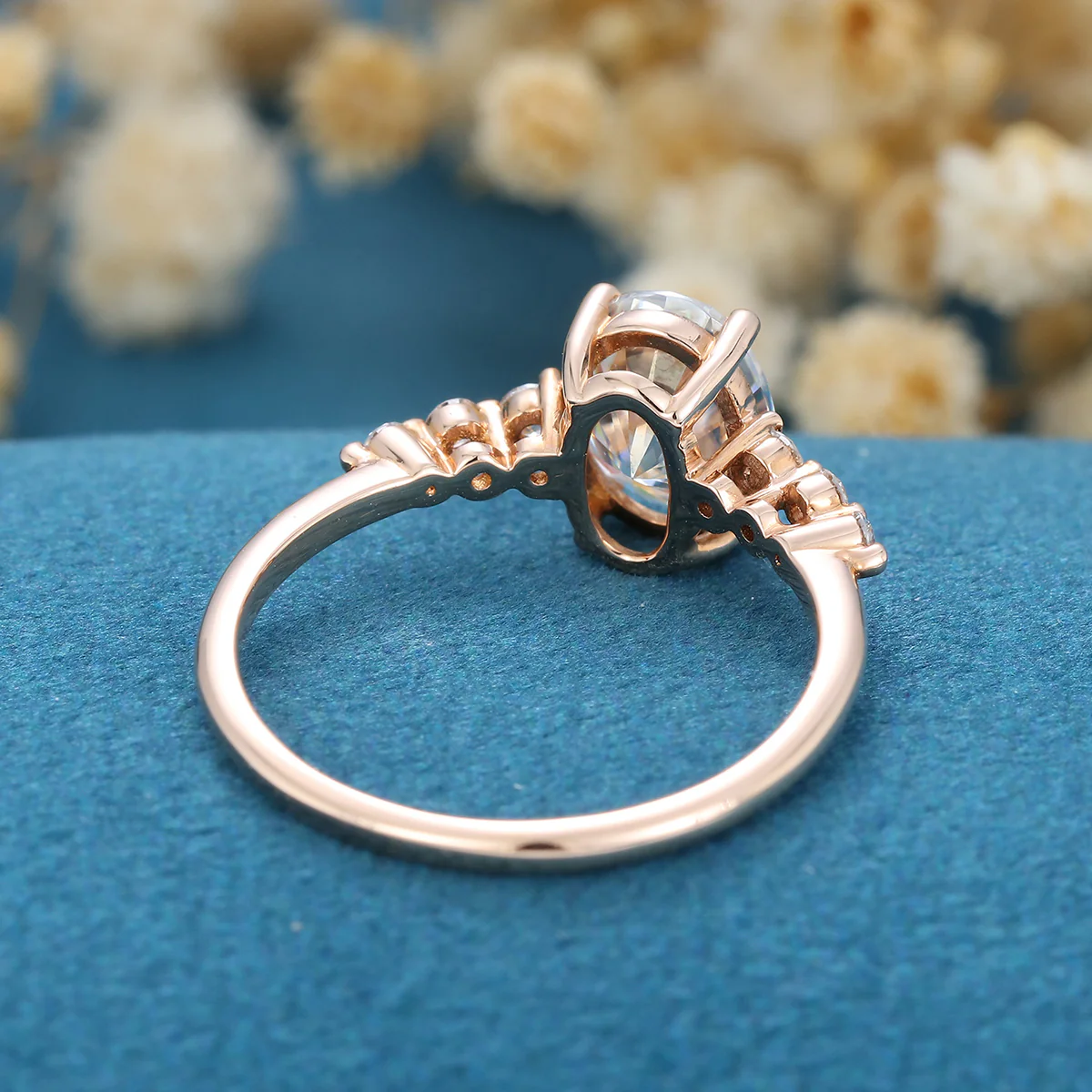 1.5Carat Oval cut Moissanite Engagement Ring - Image 8
