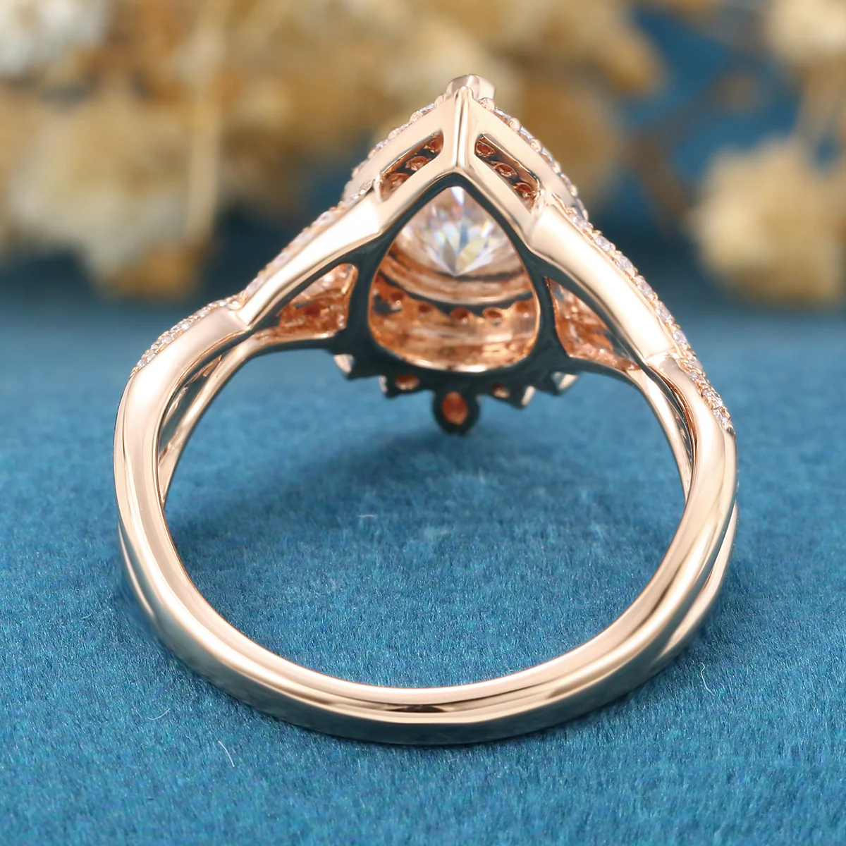 Pear Cut Moissanite Engagement ring - Image 6