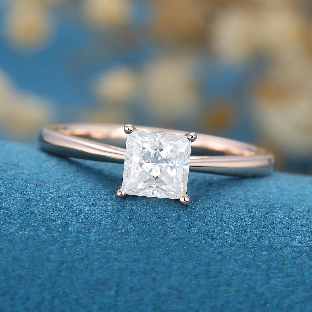 Princess cut Moissanite Solitaire Engagement Ring - Image 3
