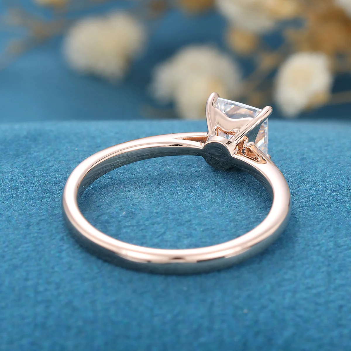 Princess cut Moissanite Solitaire Engagement Ring - Image 5