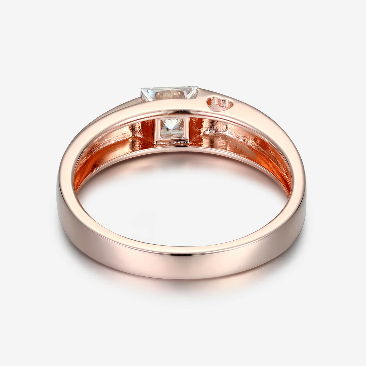 Princess Cut Moissanite Statement Ring • Mens Wedding Band - Image 6