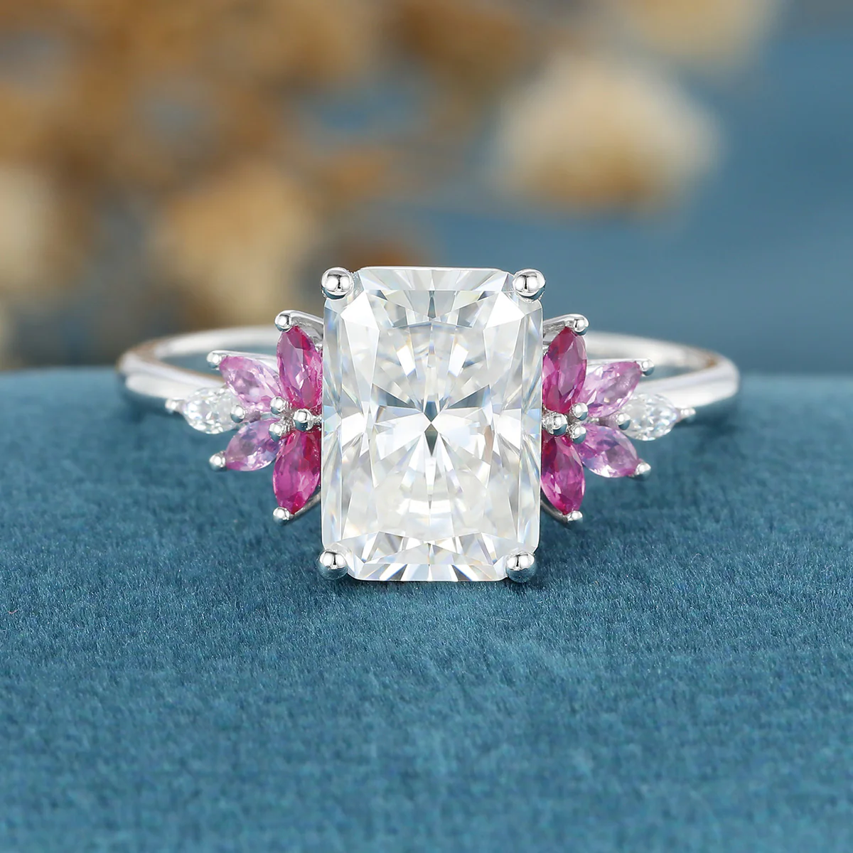 Radiant Cut Moissanite Engagement Ring - Image 3