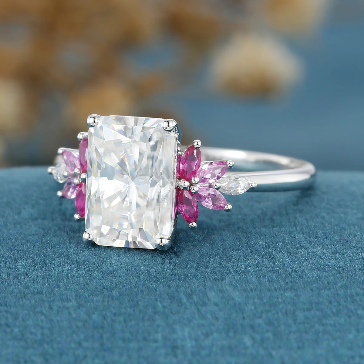 Radiant Cut Moissanite Engagement Ring - Image 4