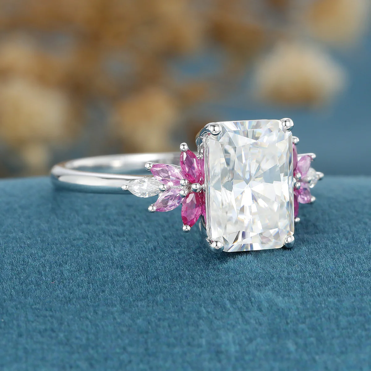 Radiant Cut Moissanite Engagement Ring - Image 5