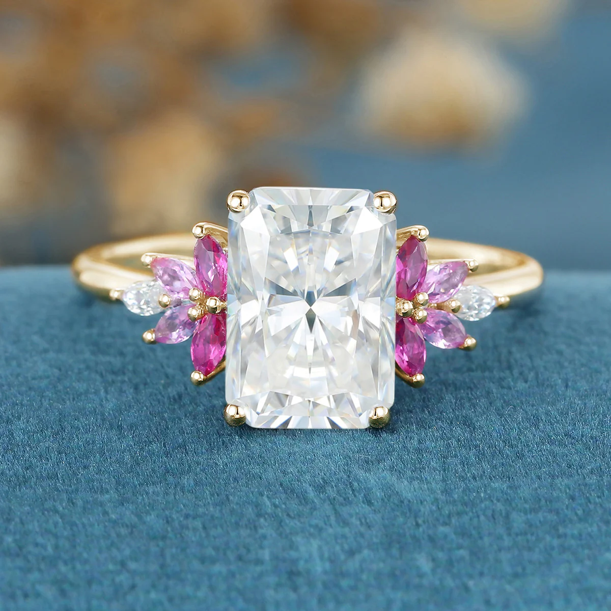 Radiant Cut Moissanite Engagement Ring - Image 7