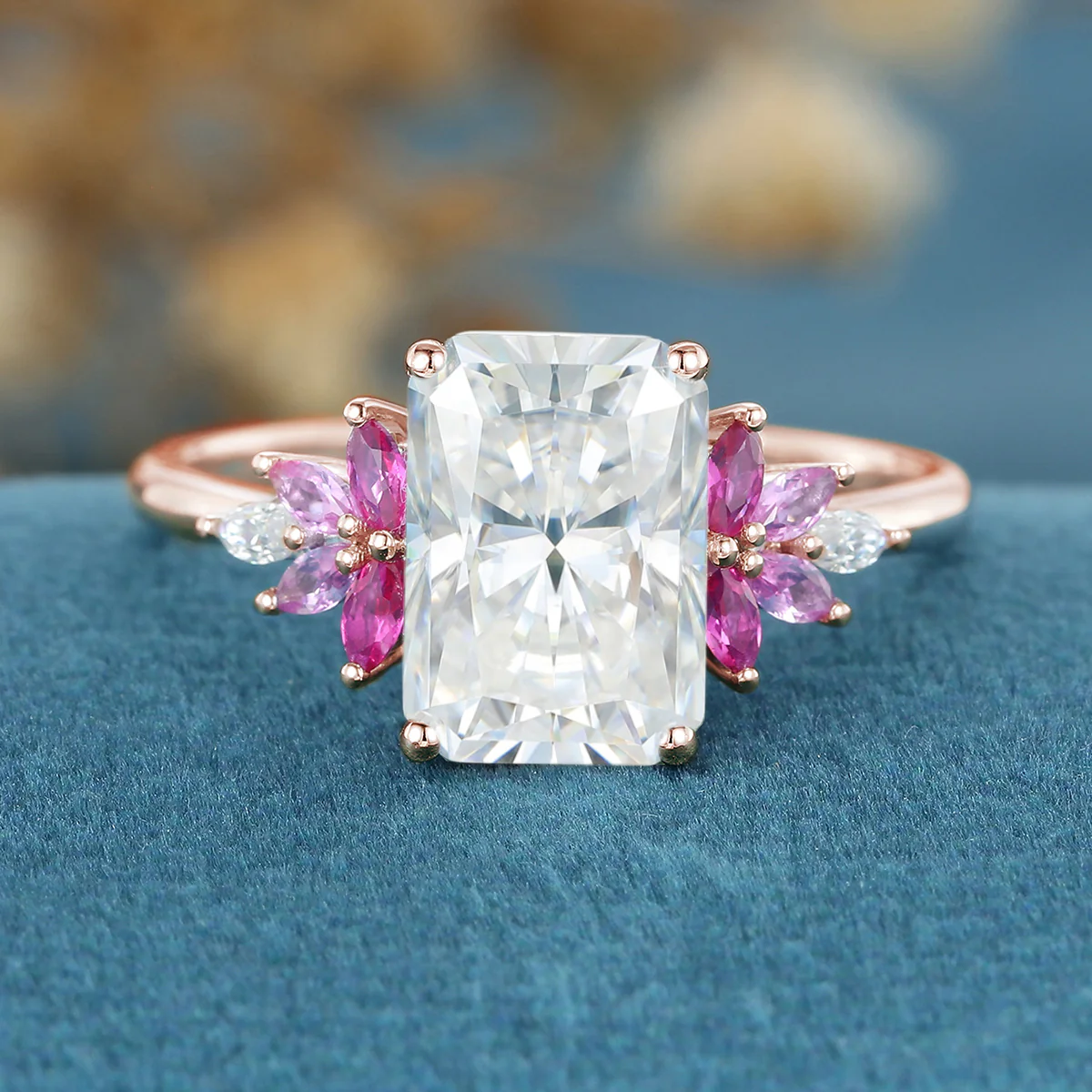 Radiant Cut Moissanite Engagement Ring - Image 8
