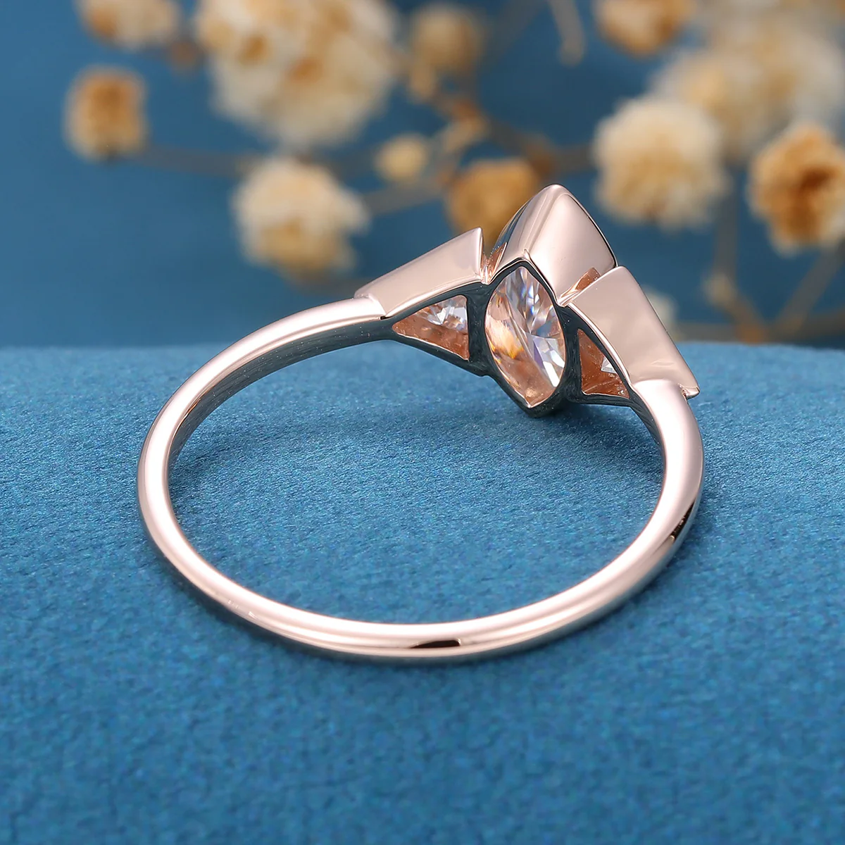 Marquise cut Moissanite | Trillion cut Diamond Engagement ring - Image 5