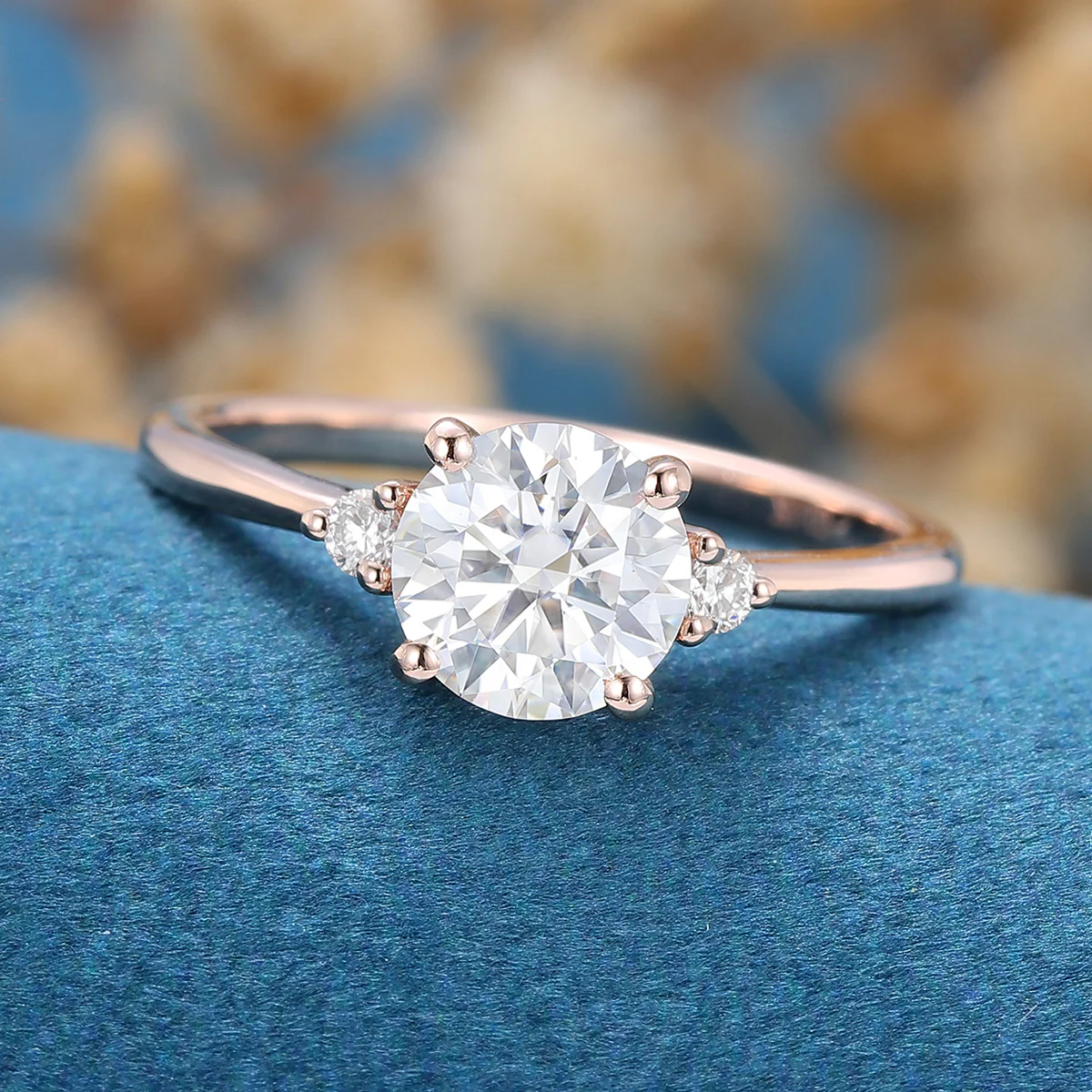 1Carat Round cut Moissanite Engagement ring - Image 3