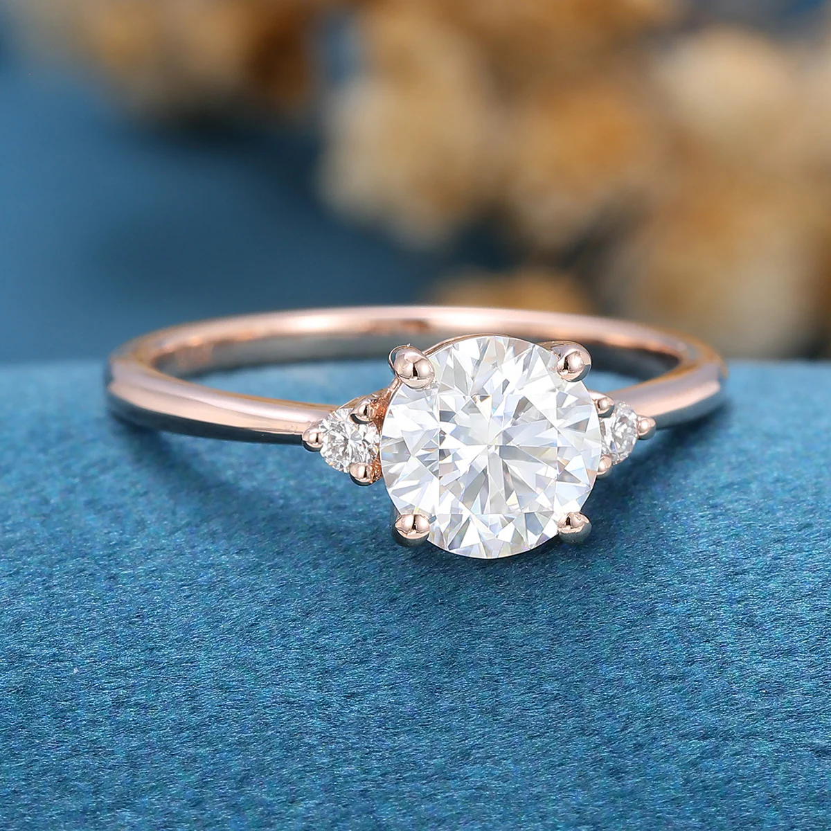 1Carat Round cut Moissanite Engagement ring - Image 4