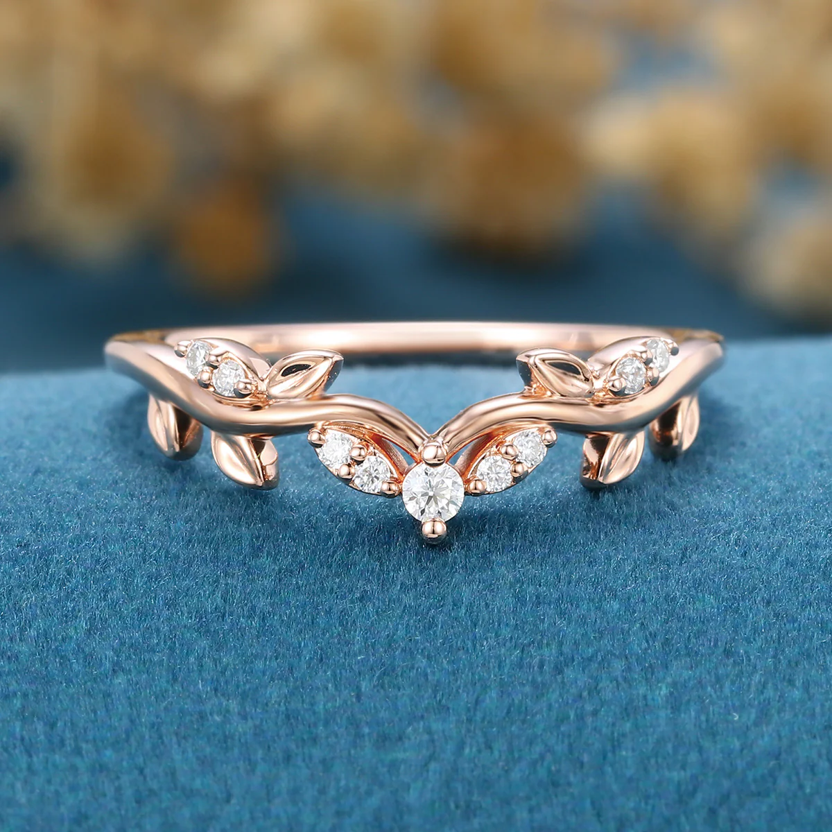 Round cut Moissanite | Natural Diamonds | Lab Grow Diamonds Curved Wedding Band Ring - Image 2