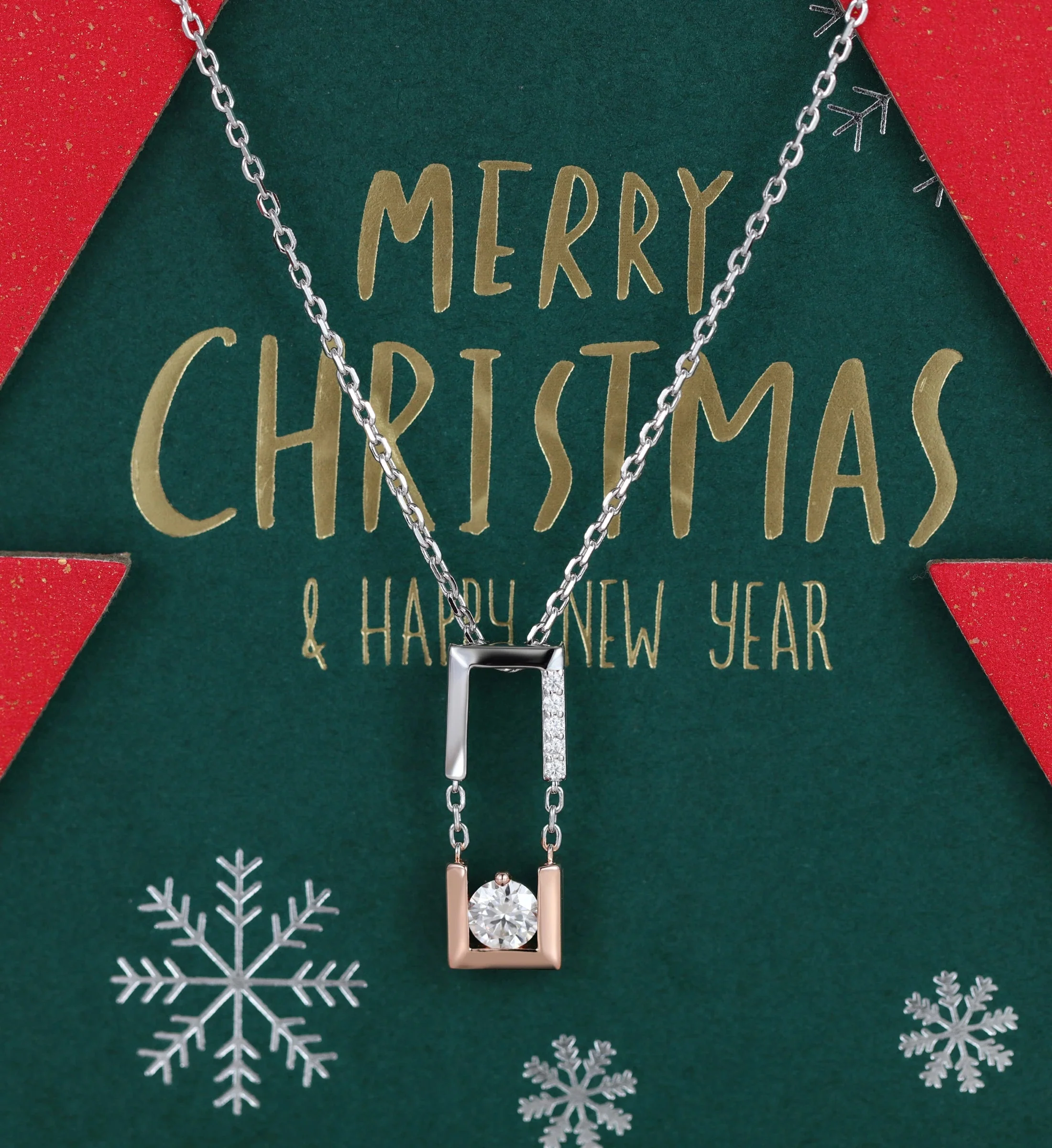 Round cut Moissanite Pendant Necklace with Diamonds Halo Accents - Image 4