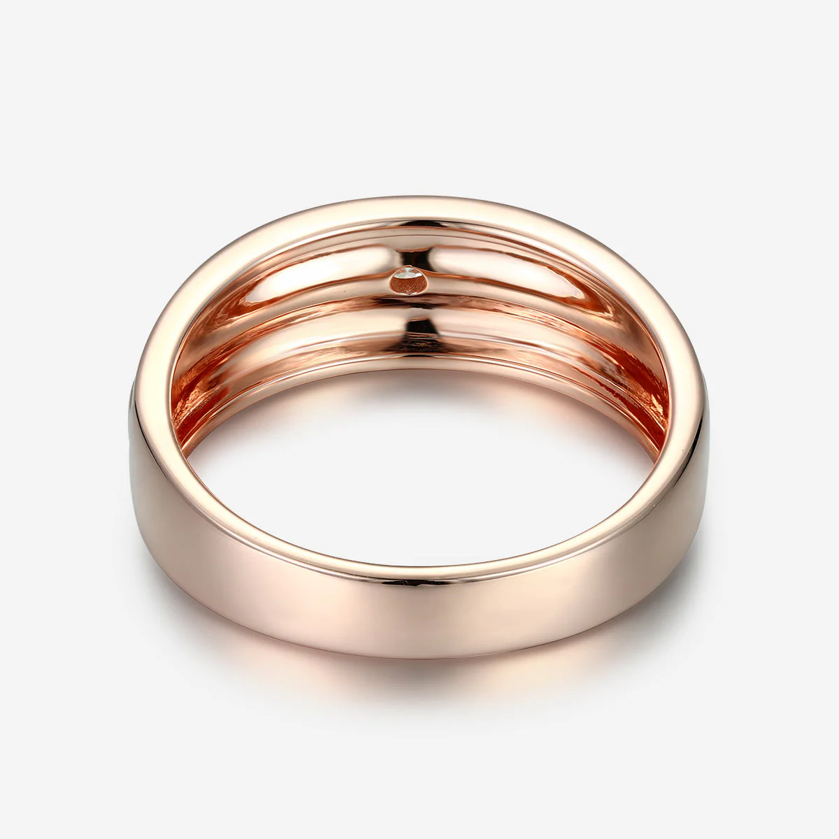Round Cut Moissanite Statement Ring • Mens Wedding Band - Image 6